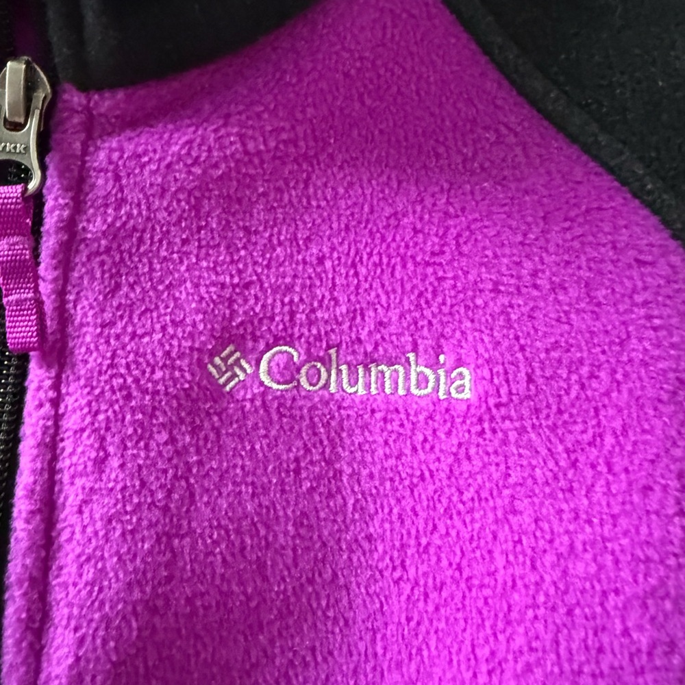 Columbia Kids' Vibrant Purple and Black Fleece Jacket - Picture 3 of 4